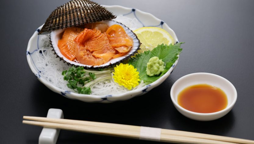 akagai ( red clam ) sashimi, Japanese cuisine