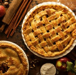 Apple pie decorated with lattice
