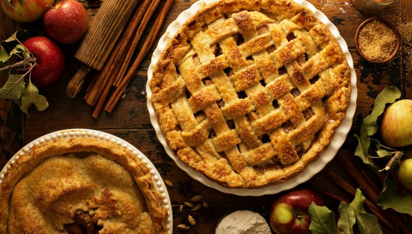 Apple pie decorated with lattice