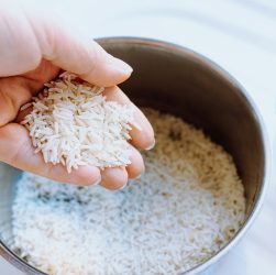 Cooking rice in a pot