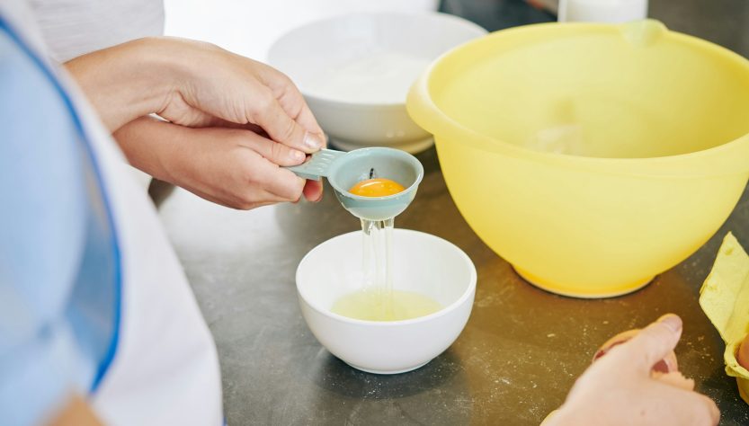Separating egg white and yolk